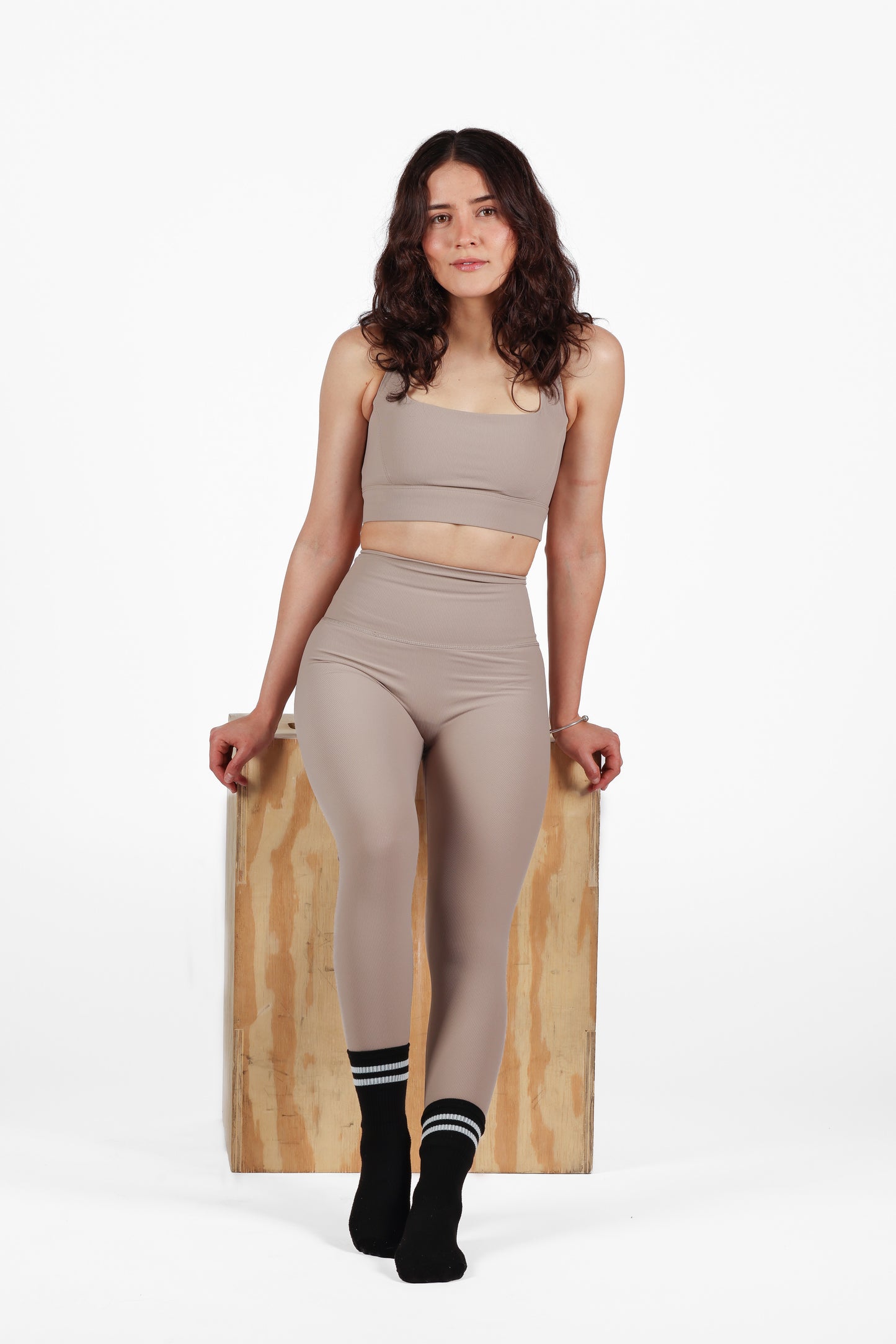 Greige Ribbed Leggings