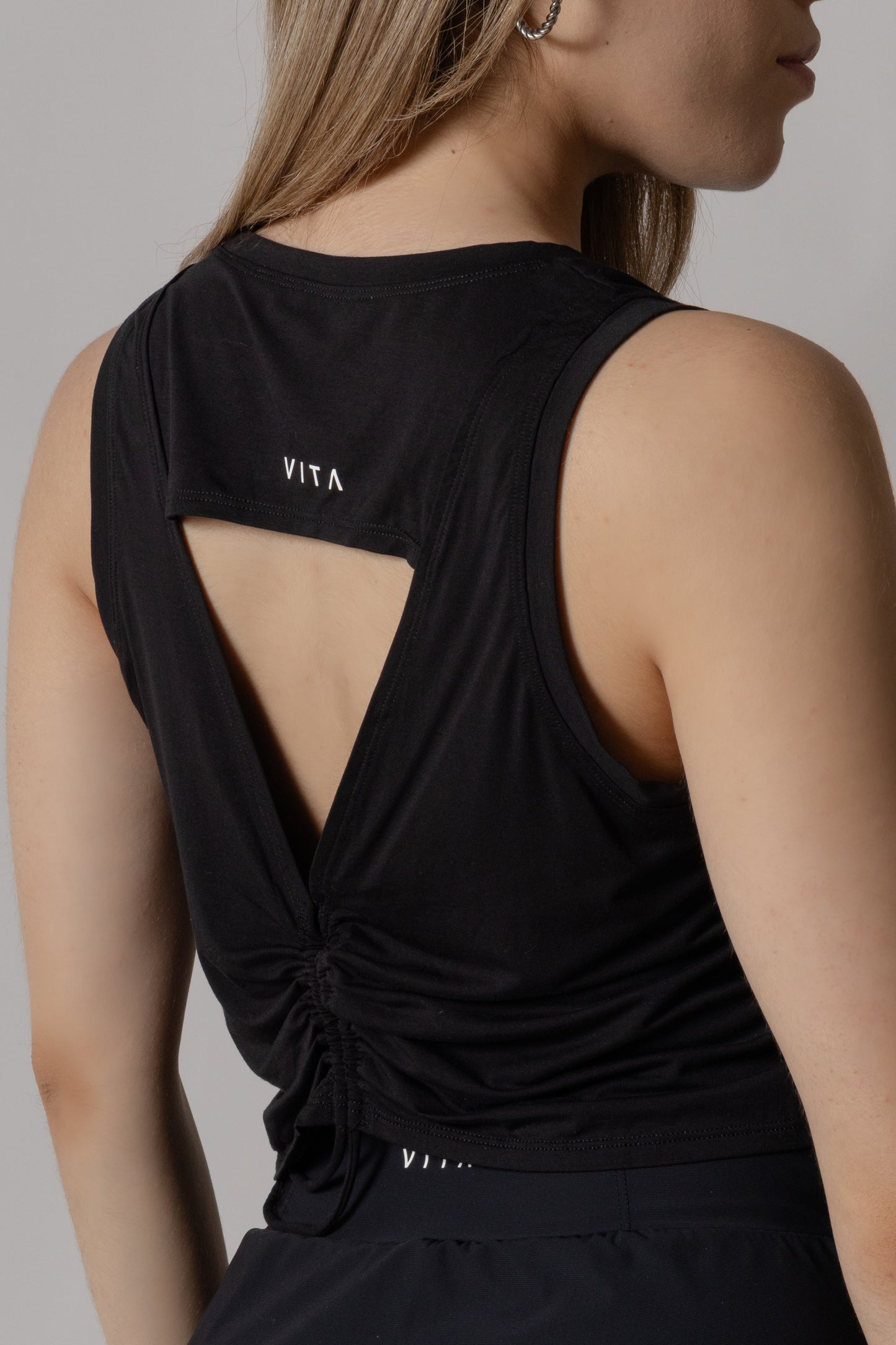 Black Twist Back Tee