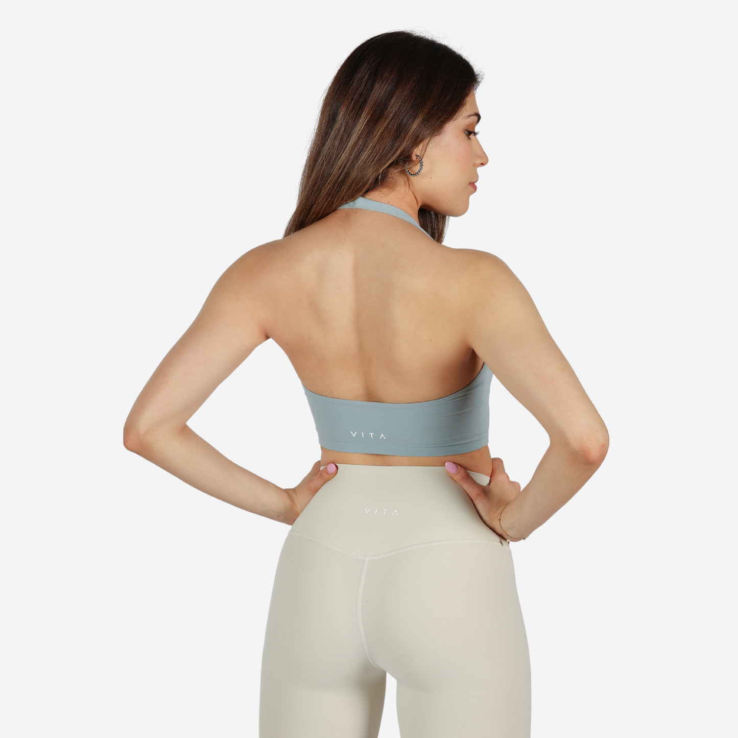 Blue essential halter top
