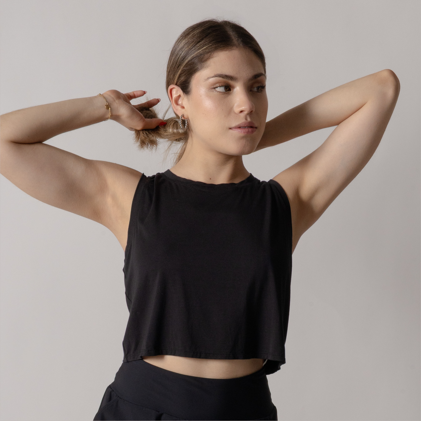 Black Twist Back Tee