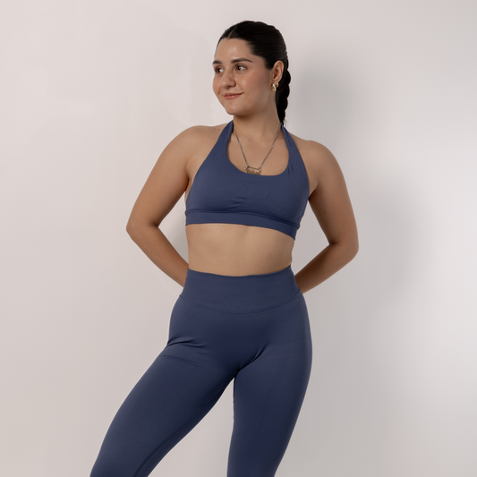 Blue Gray Sculp Seamless Top