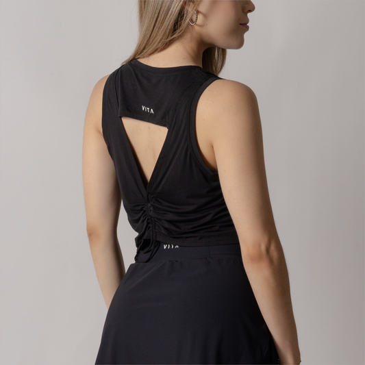 Black Twist Back Tee