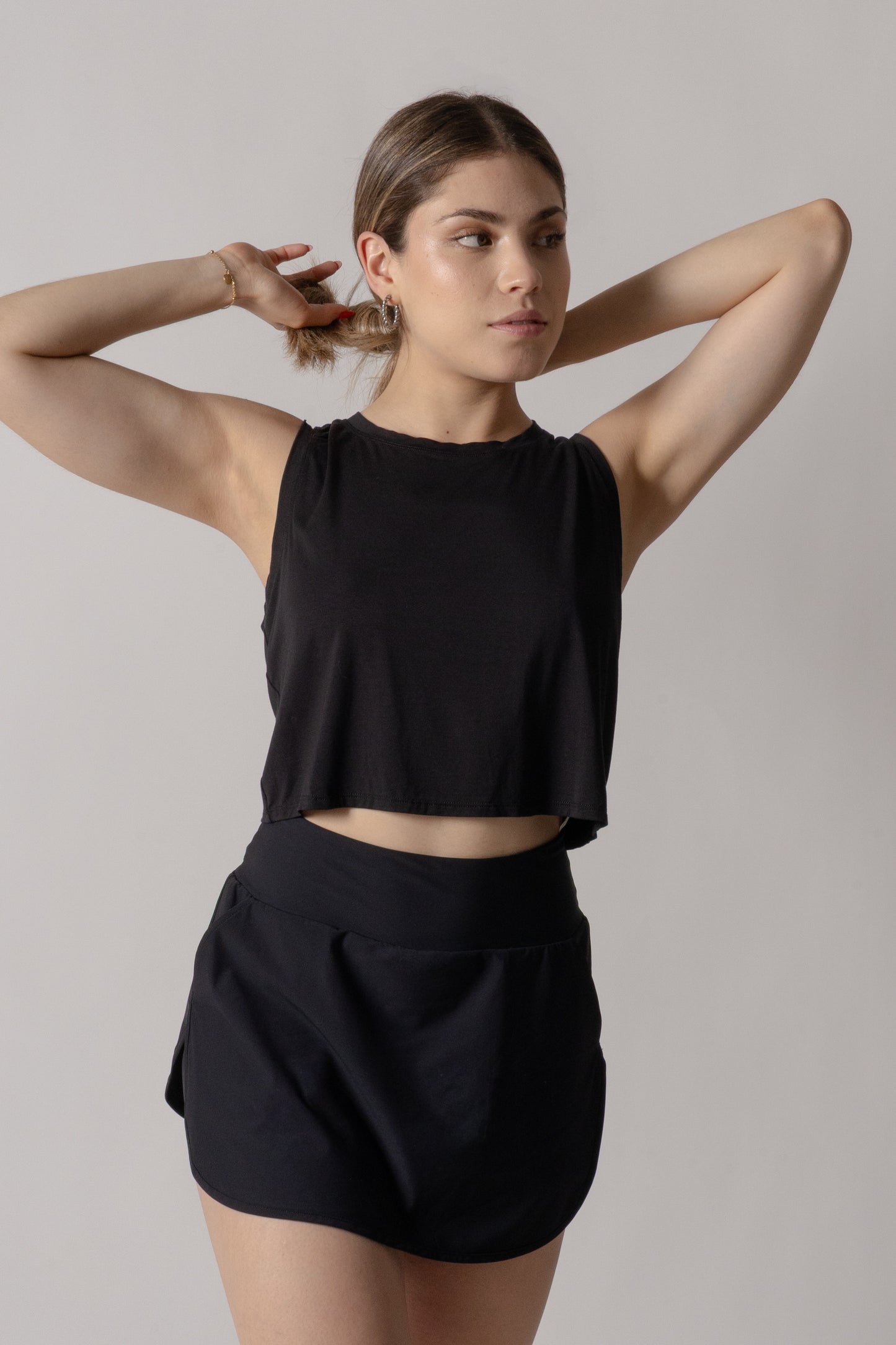 Black Twist Back Tee