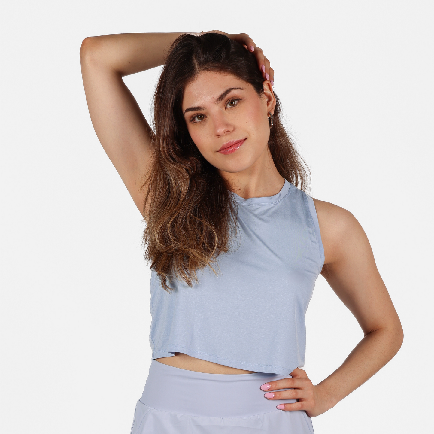 SkyBlue Twist Back Tee