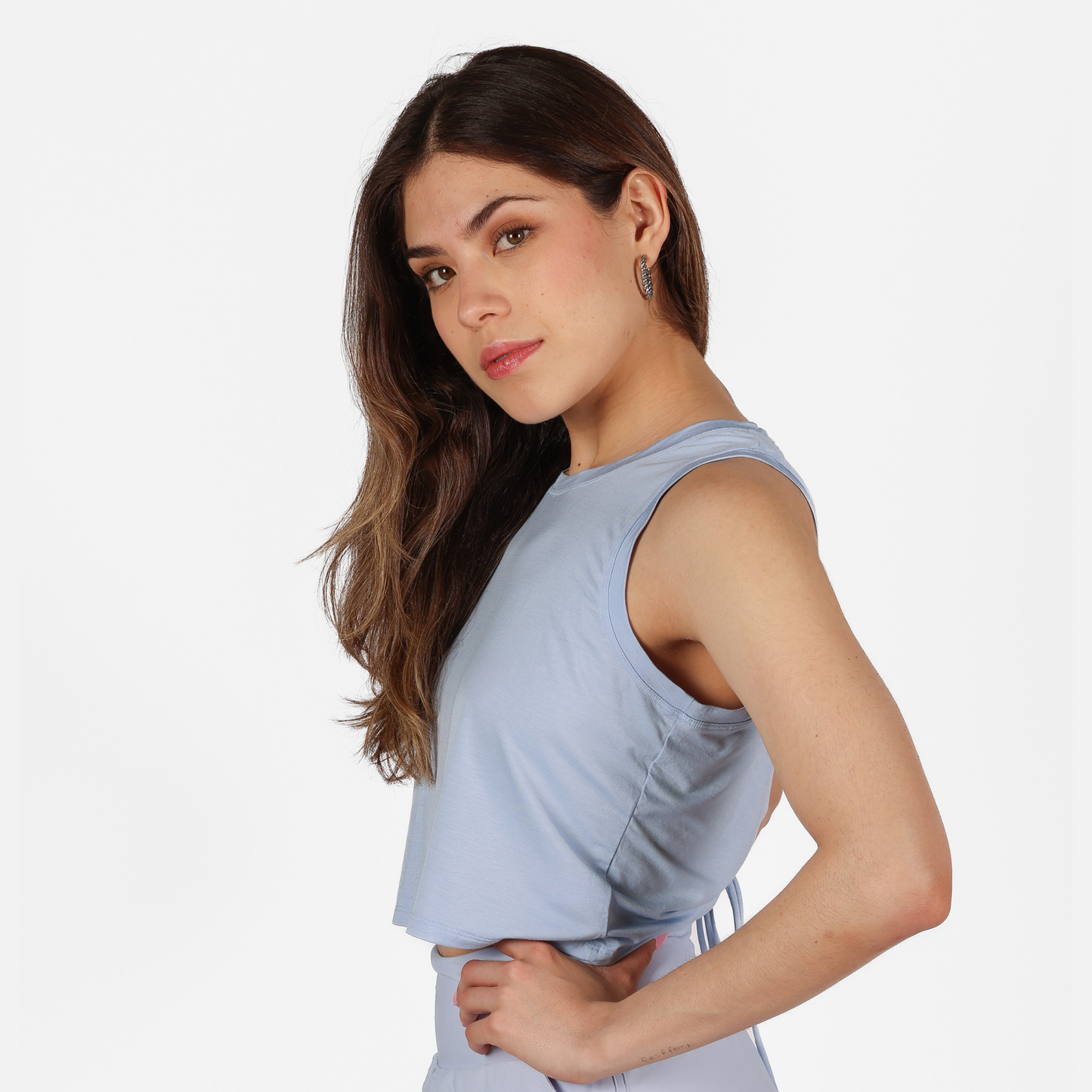 SkyBlue Twist Back Tee