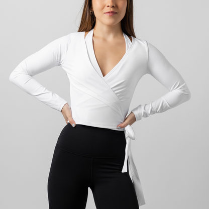 Ballet Wrap Top - White