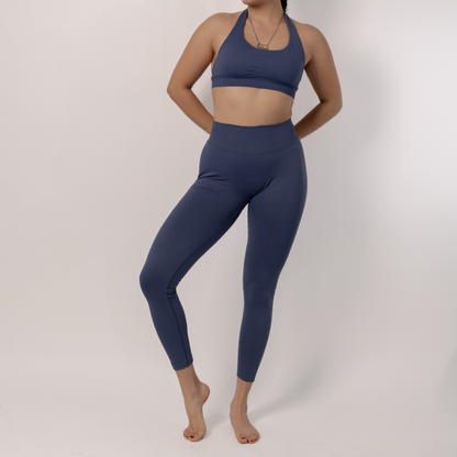 Blue Gray Sculp Seamless Leggings