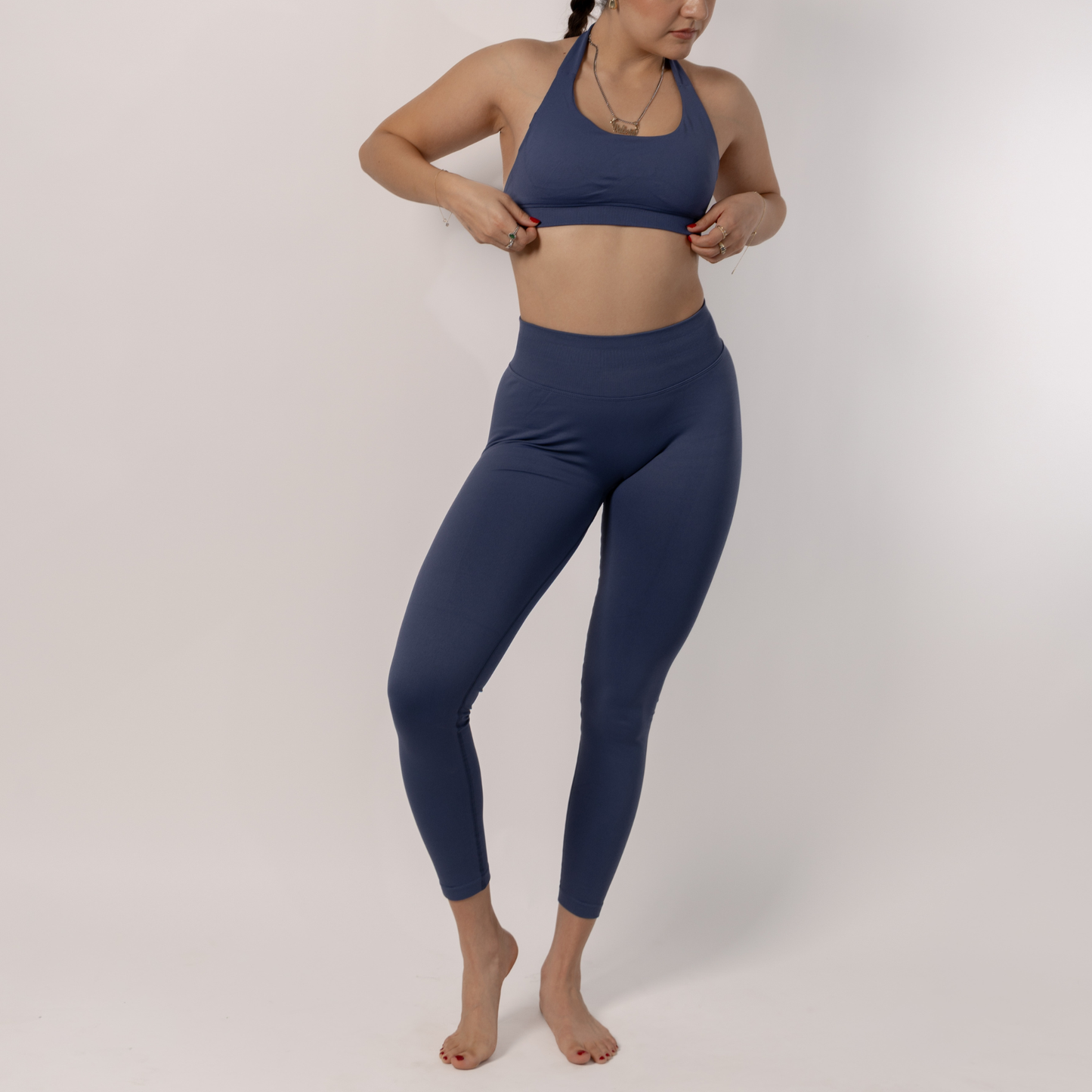 Blue Gray Sculp Seamless Leggings