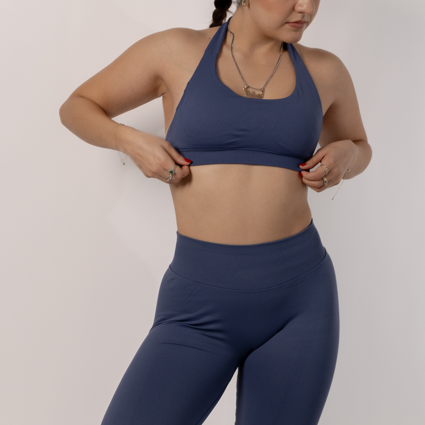 Blue Gray Sculp Seamless Top