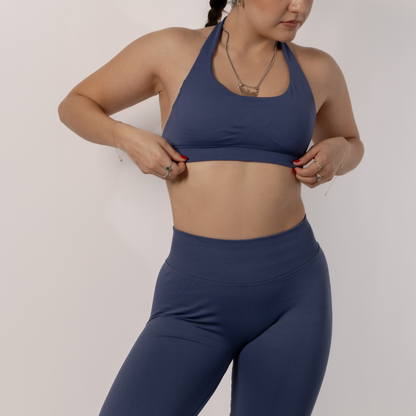 Blue Gray Sculp Seamless Top