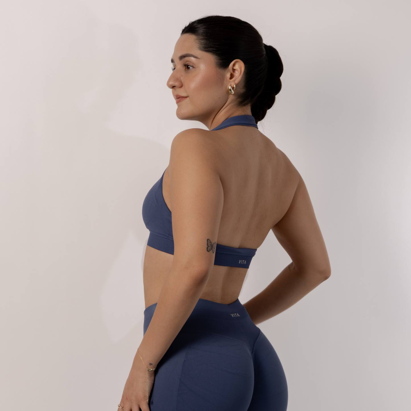 Blue Gray Sculp Seamless Top